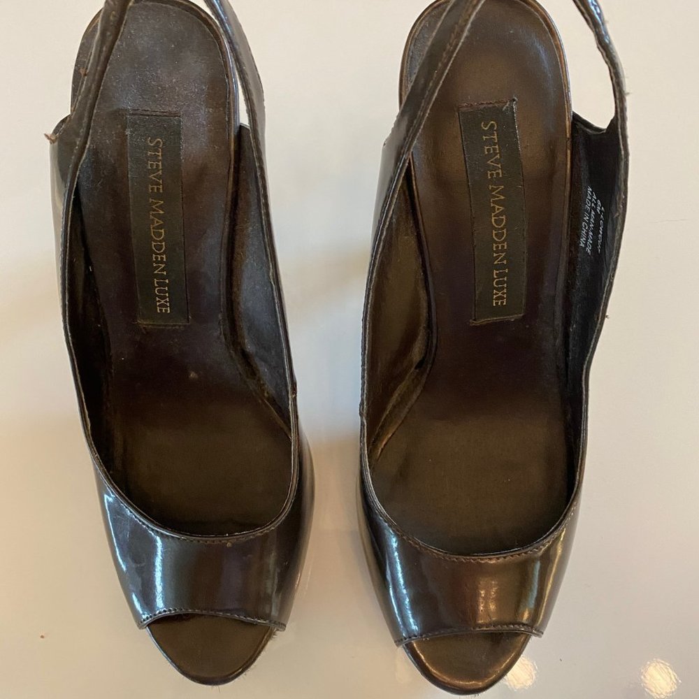 Steve Madden Luxe Brown patent leather heels